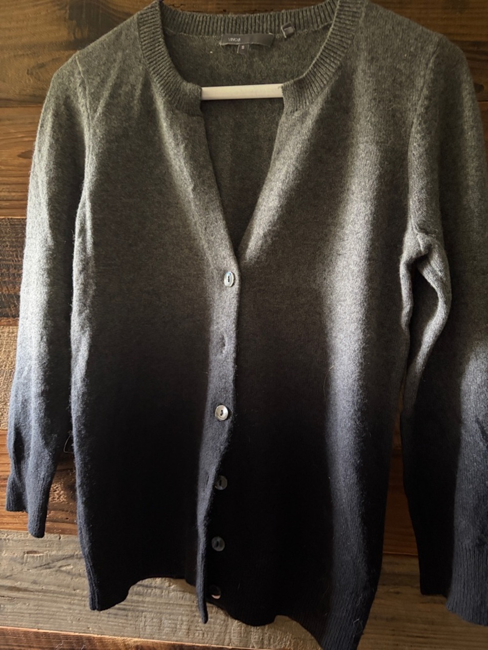 Vince Gray to Black Ombre Button-Front Cardigan